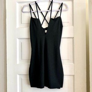 Roma Black Dress with Spaghetti Straps